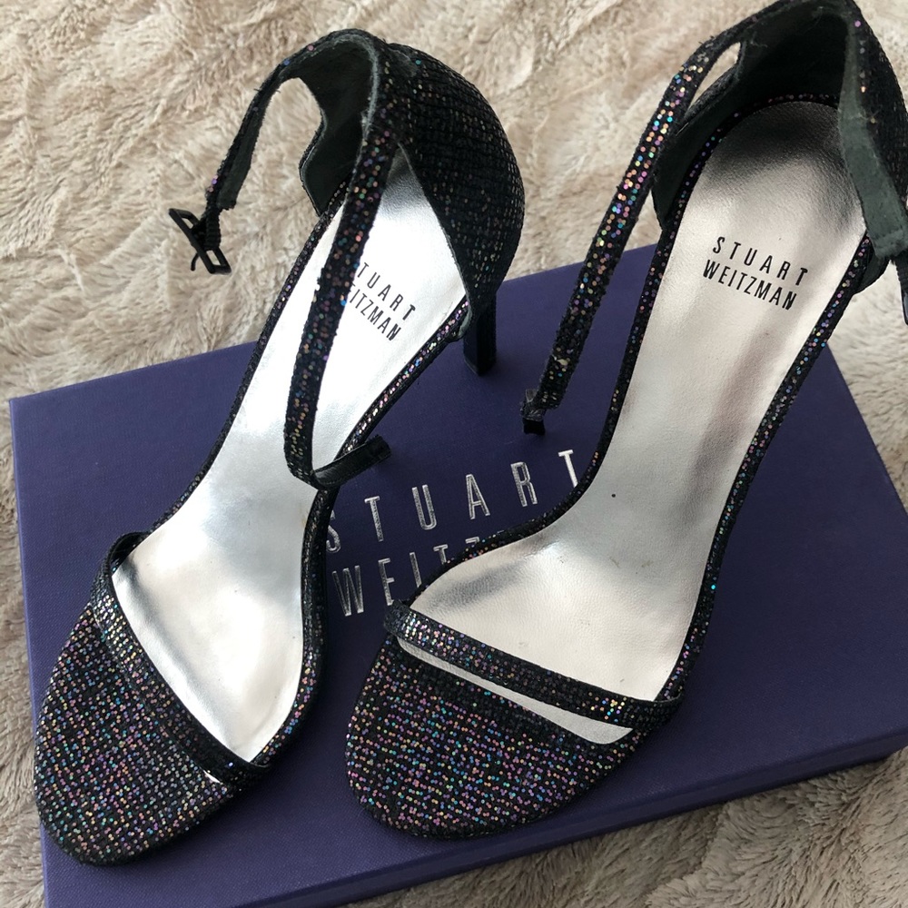 Stuart Weitzman NUDISTSONG Iris Glitter Sandals